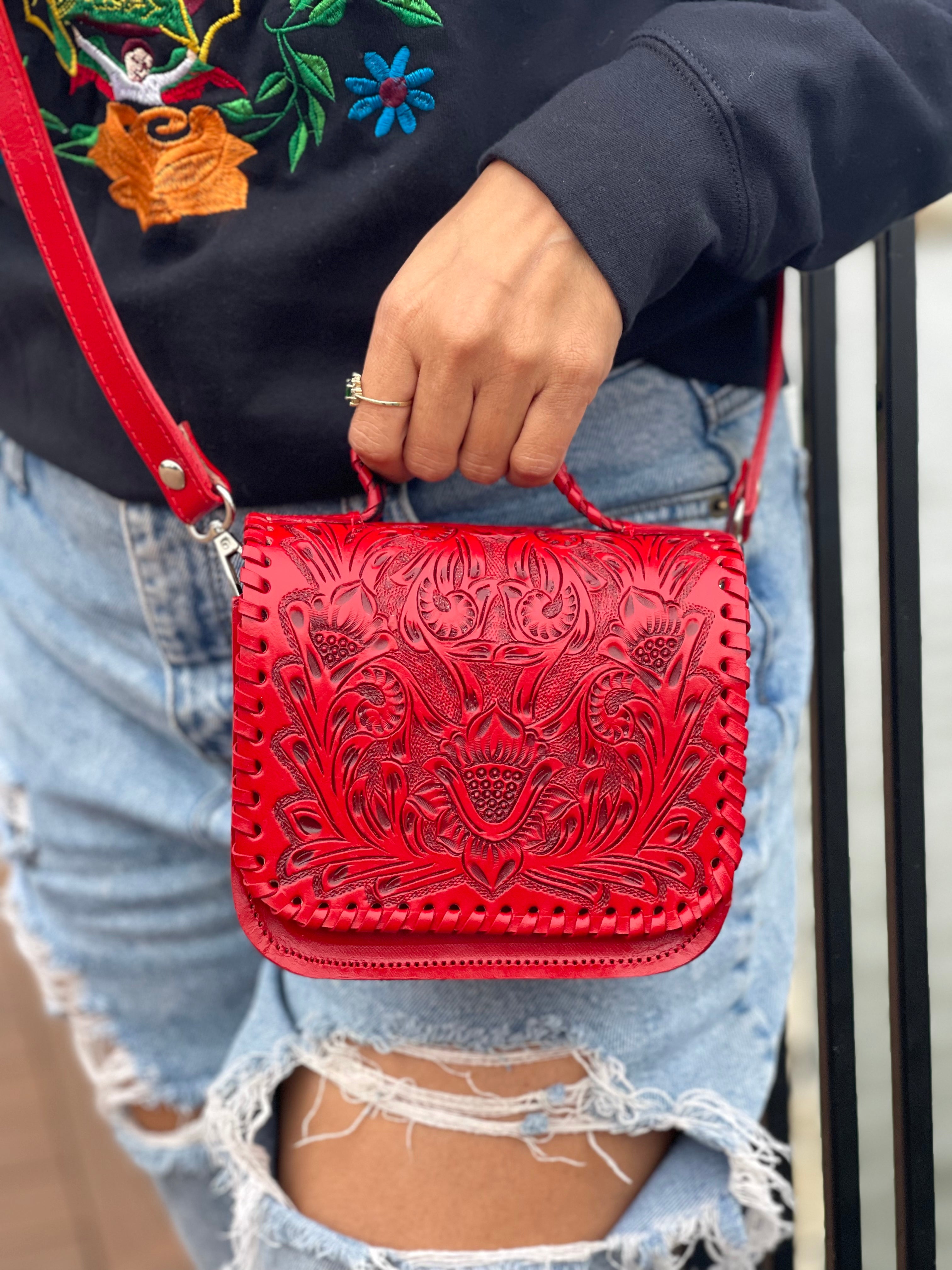 MINI VICTORIA HANDBAG - ROJO
