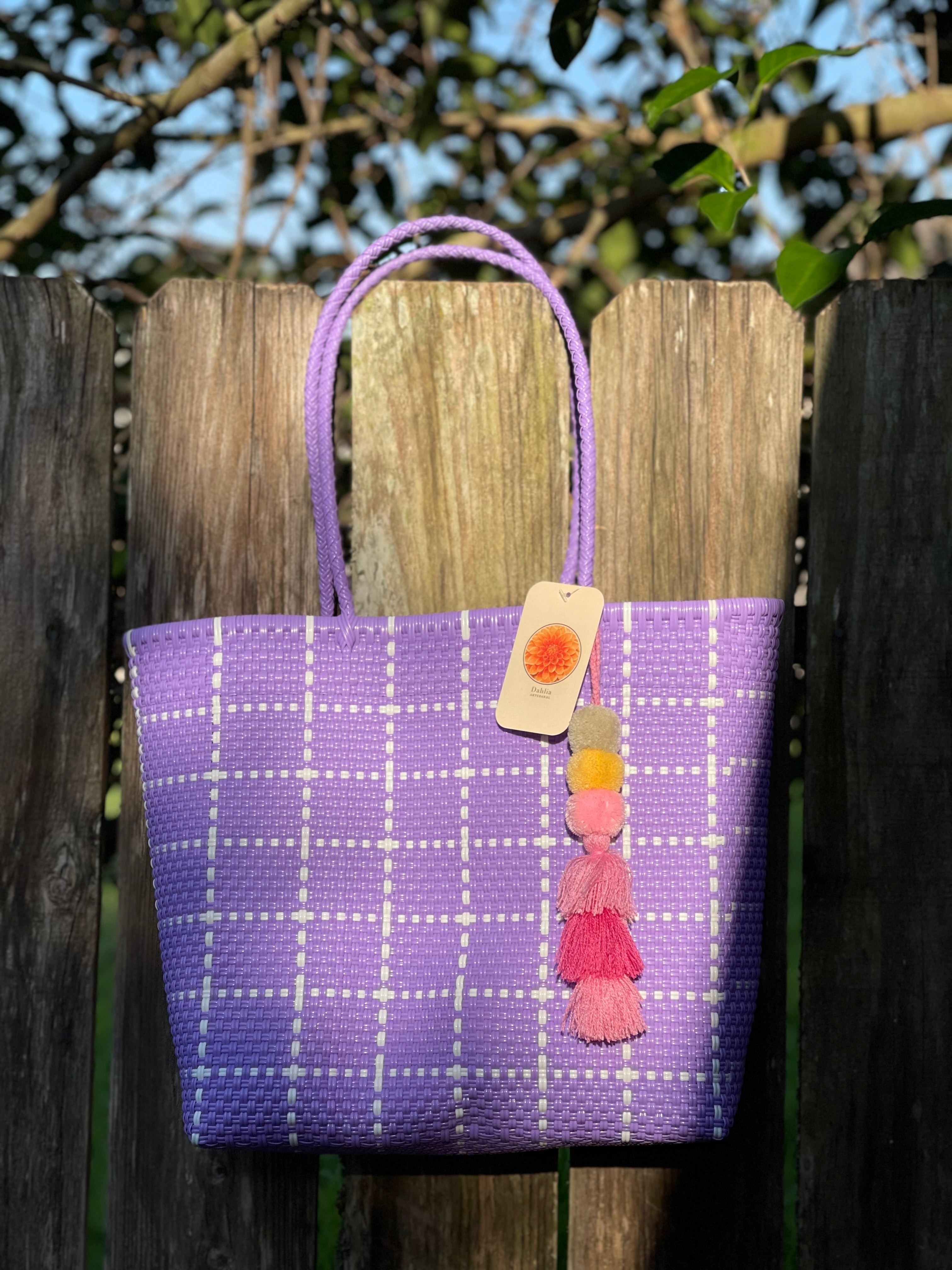 ROJO Y BLANCO TIERRA - BOLSO TOTE GRANDE
