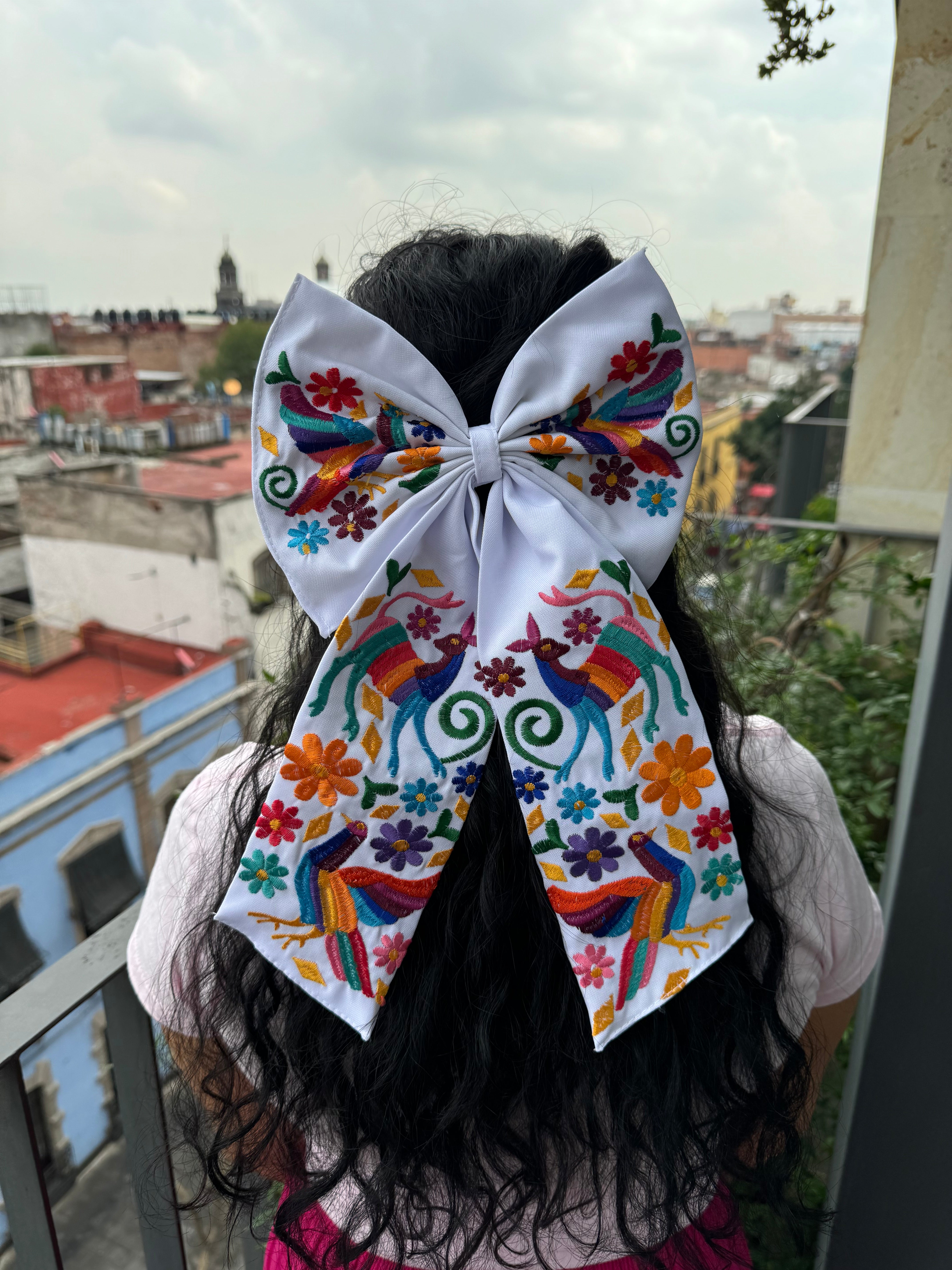 EMBROIDERED COQUETTE HAIR BOWS - LARGE