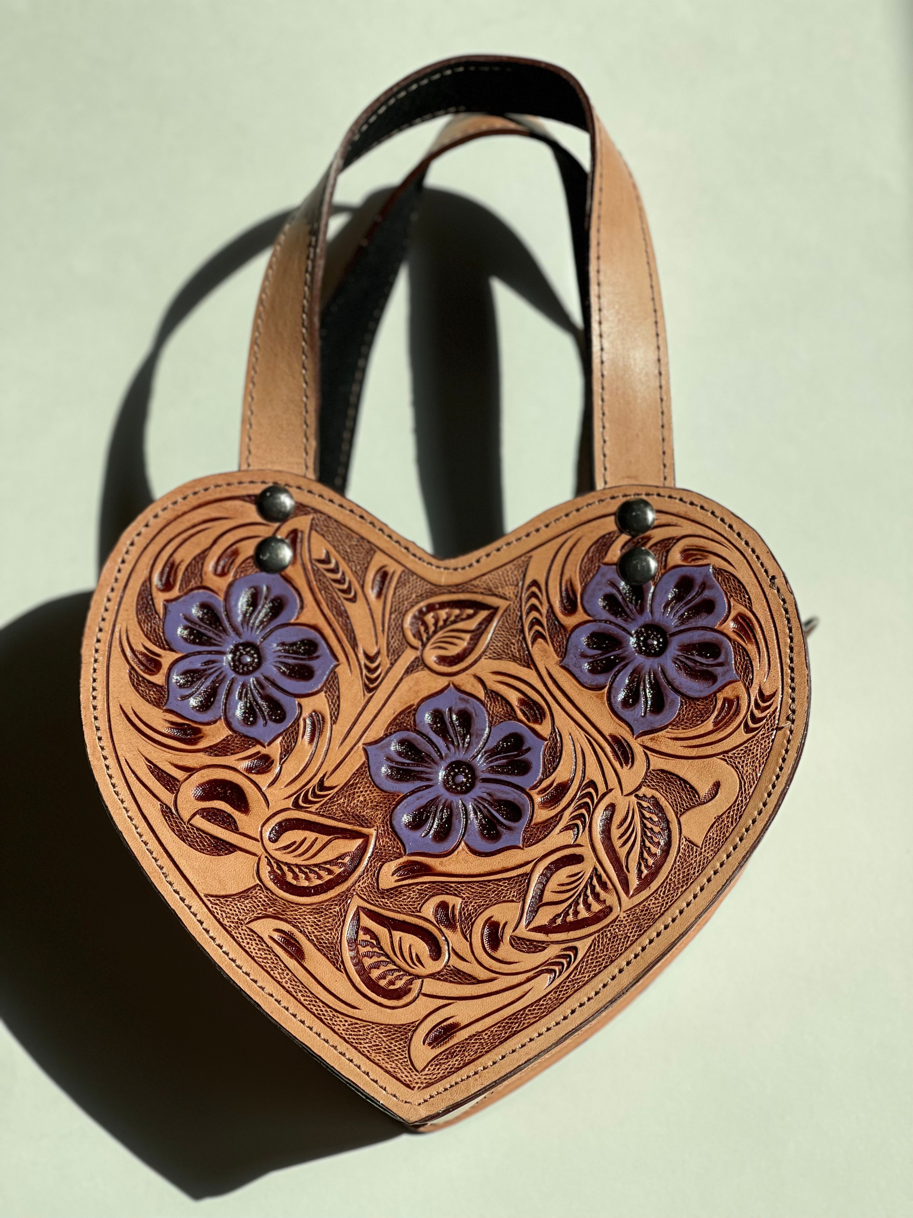 TAN & LILAC CORAZON HANDBAG **PREORDER**