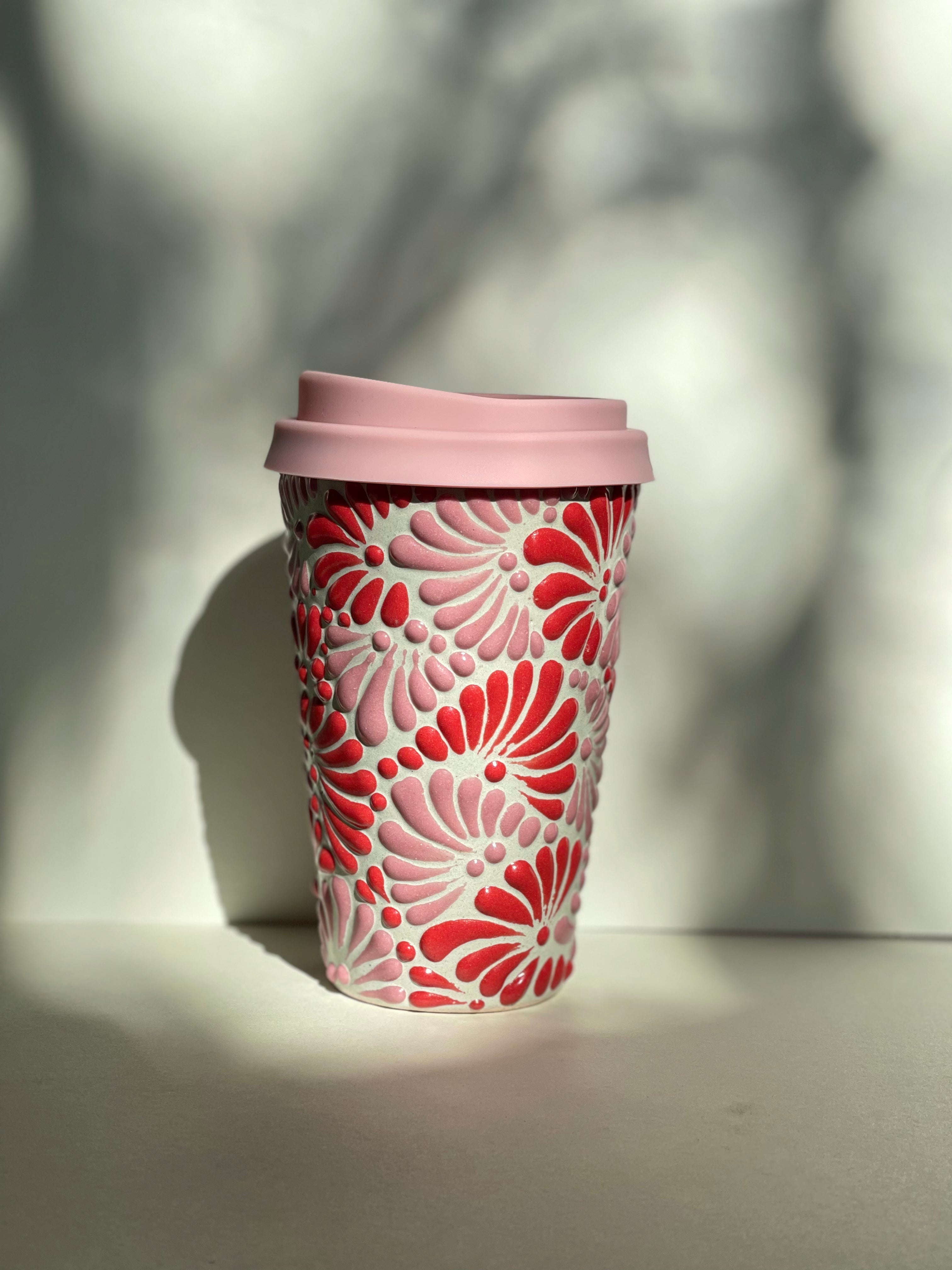 TAZA DE CAFE 🧿 MAL DE OJO - RED AND PINK