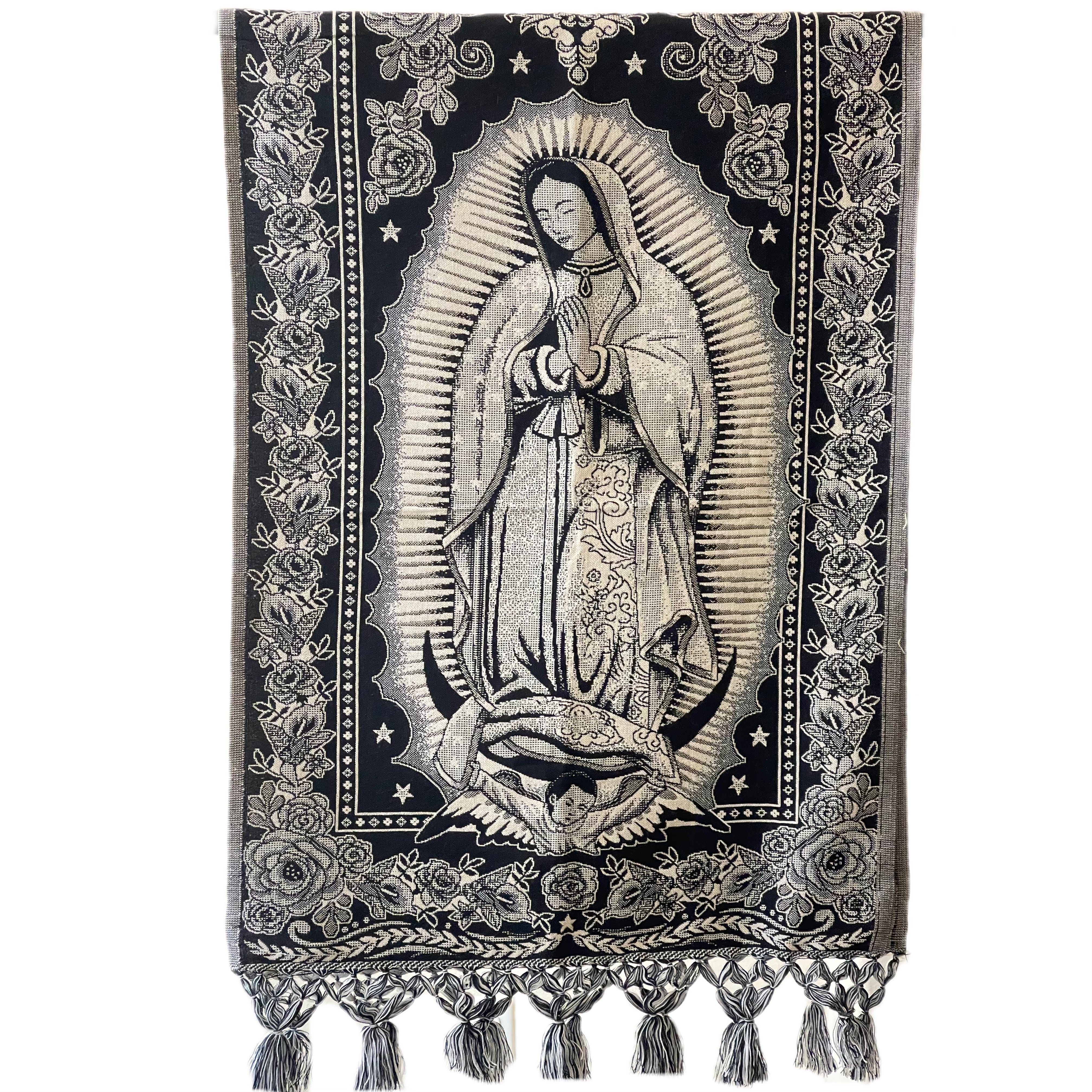 VIRGENCITA SHAWL - BLACK & BEIGE