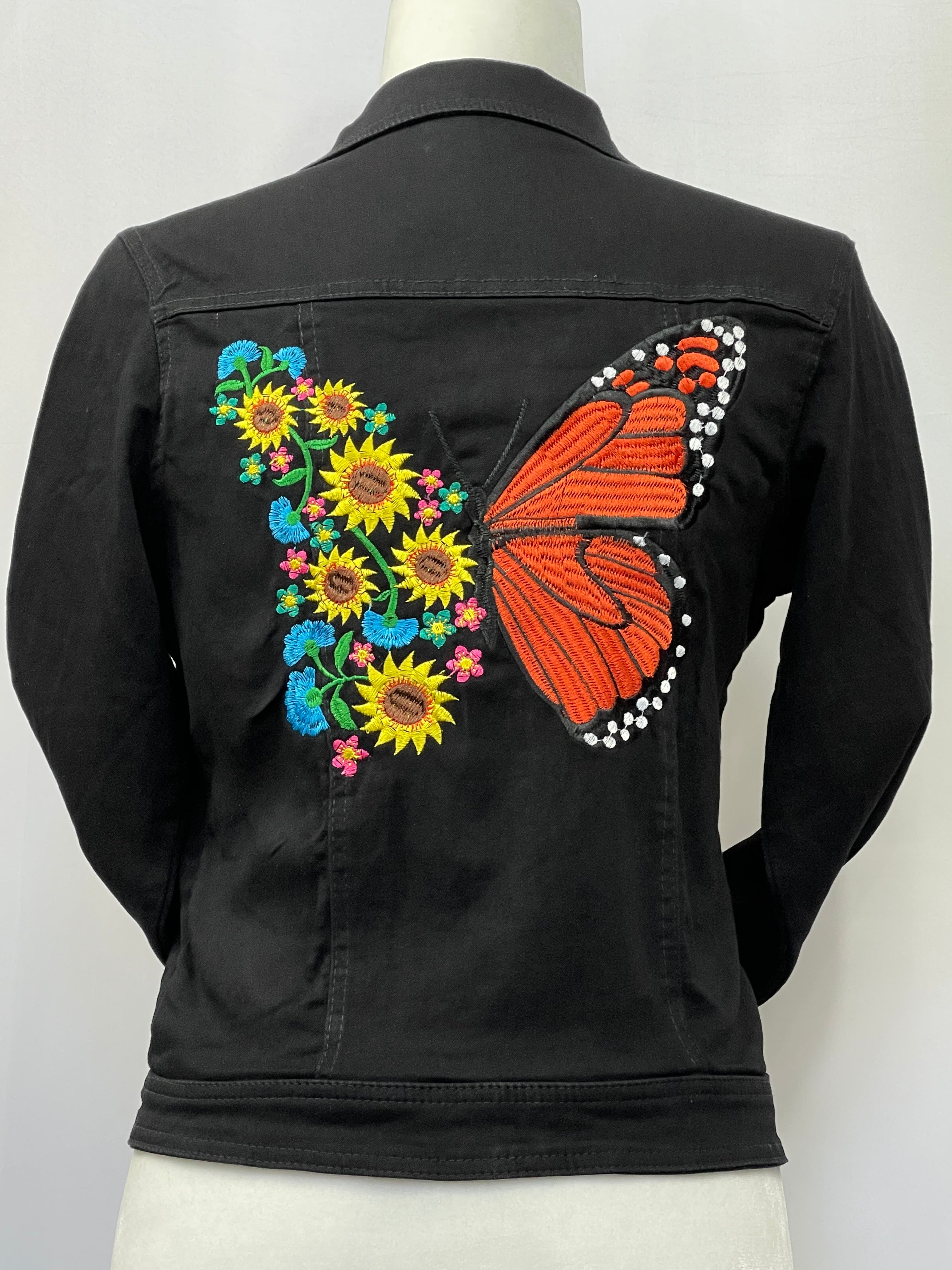 BUTTERFLY BLACK JEAN JACKET