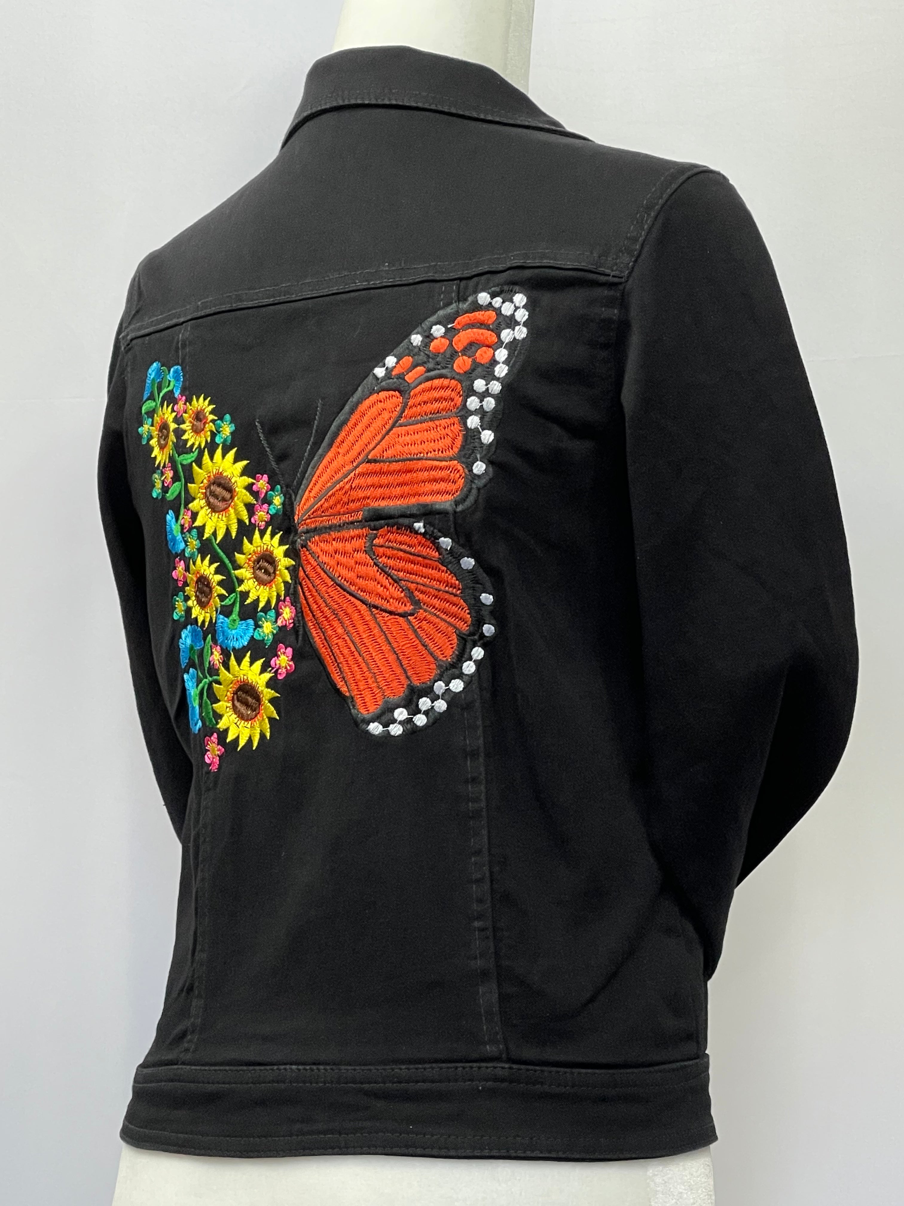 BUTTERFLY BLACK JEAN JACKET