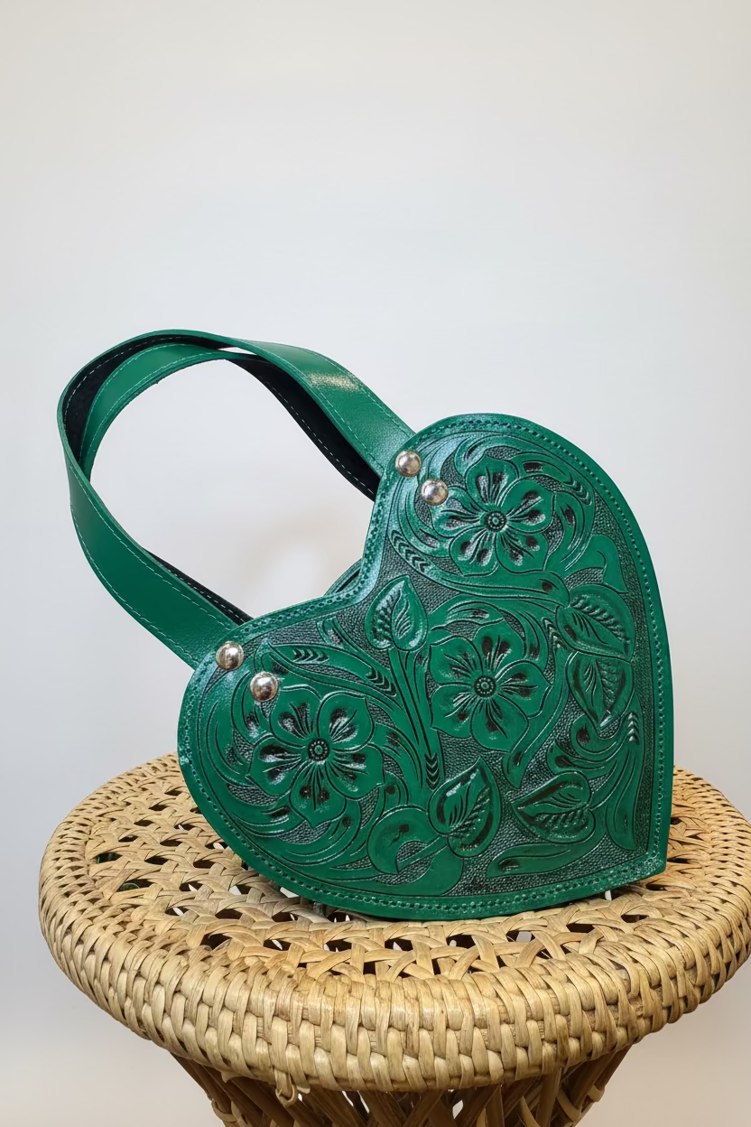 VERDE MEXICANA - CORAZON HANDBAG