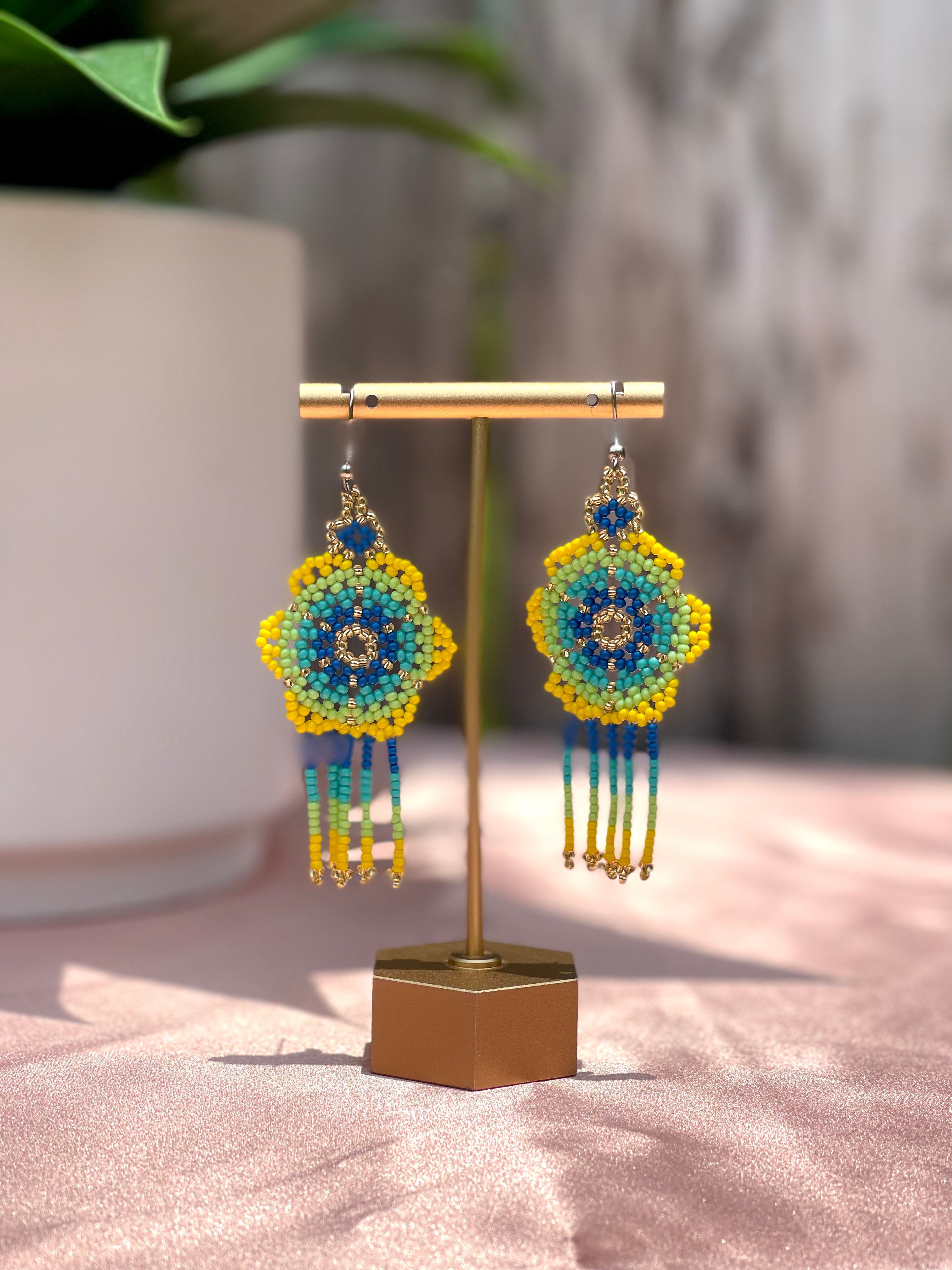 Huichol sales beaded earrings