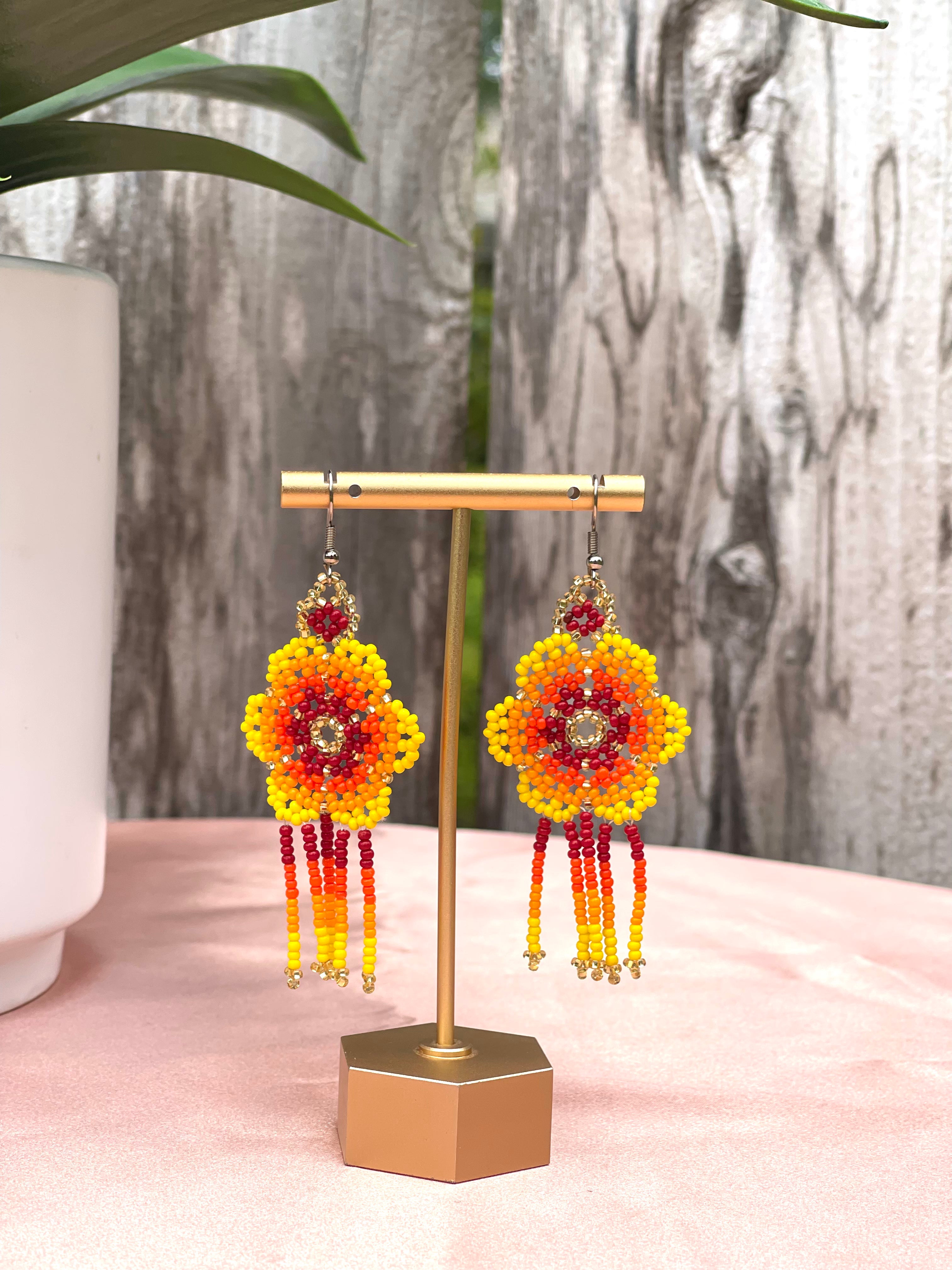 HUICHOL - BEADED EARRINGS
