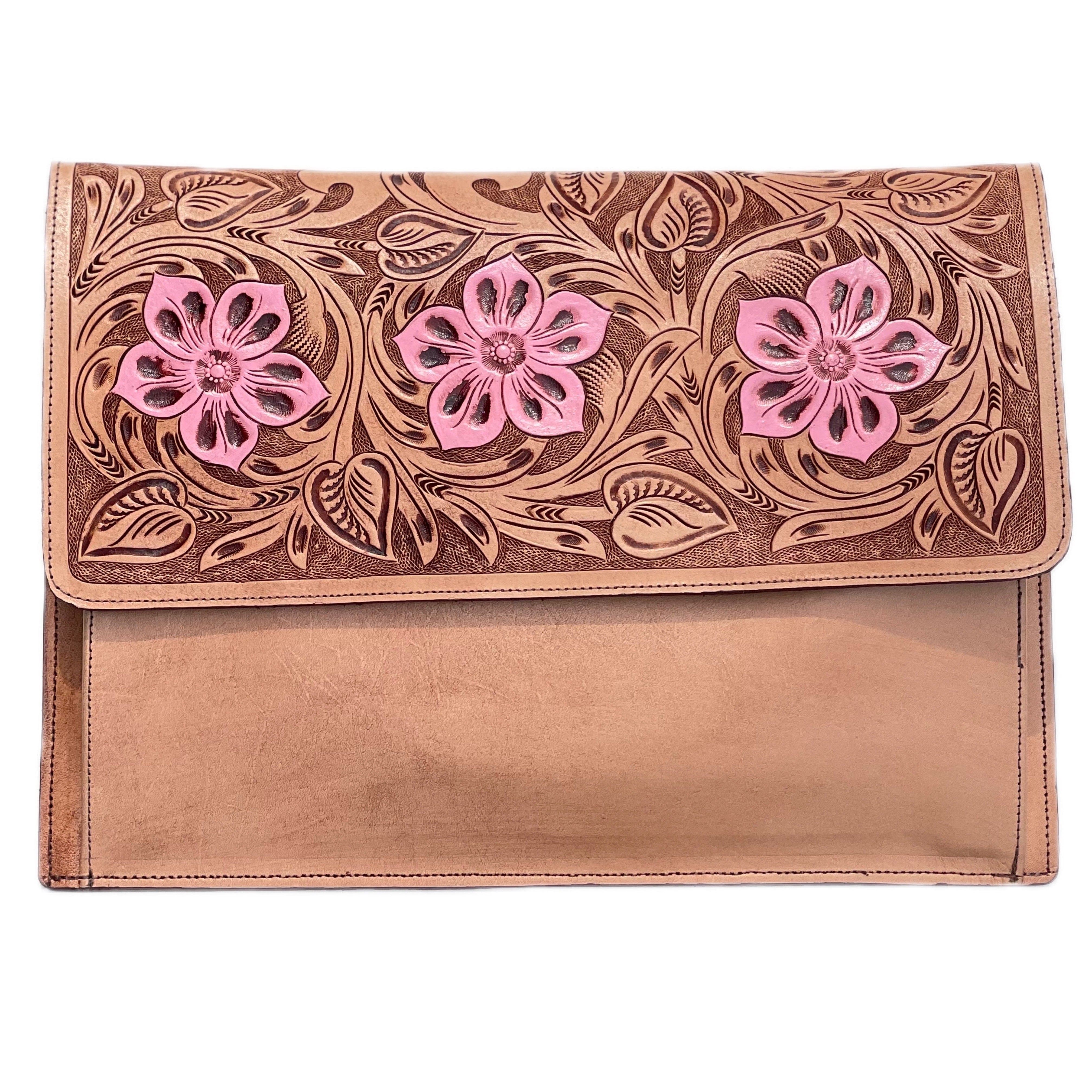 FLORES LAPTOP SLEEVE - PINK AND TAN
