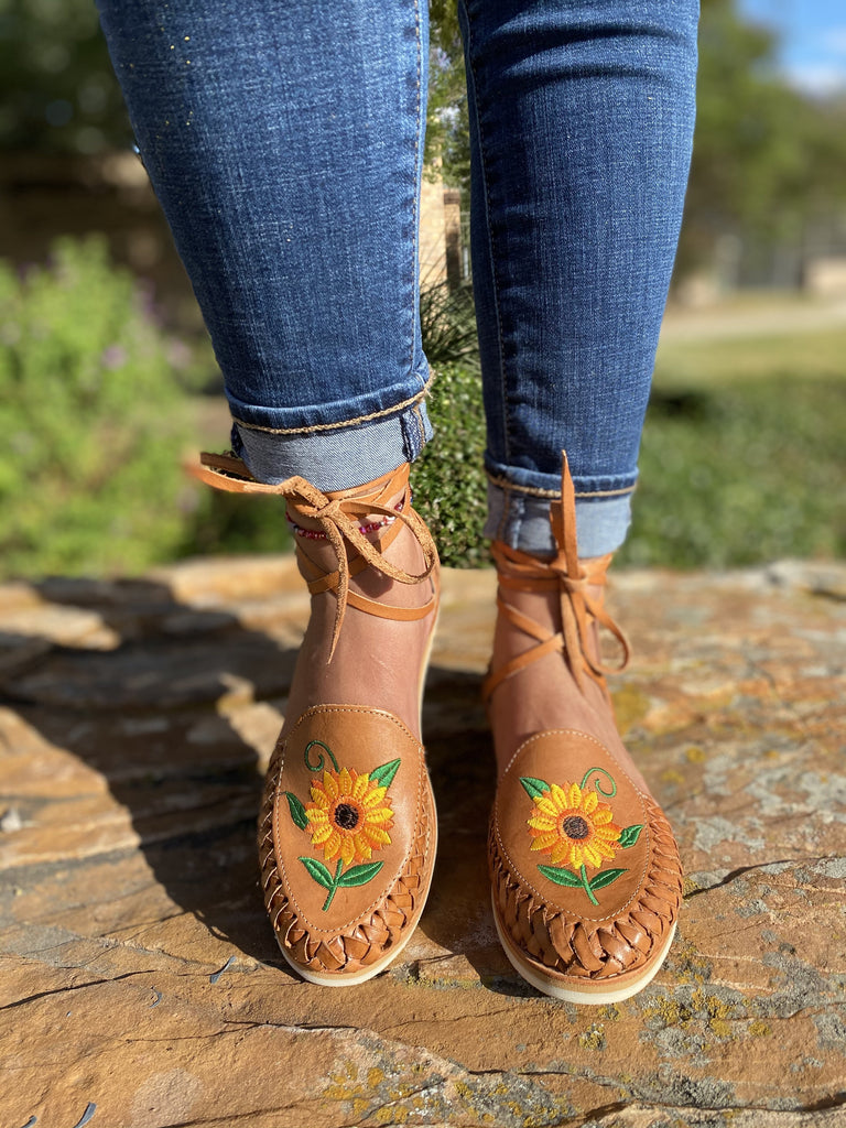 SUNFLOWER LACE-UP HUARACHES - Main Image